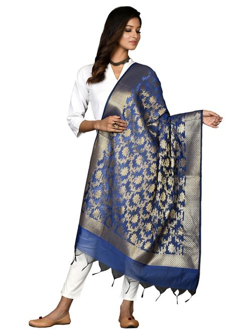 floral banarasi dupatta - 18421143 -  Standard Image - 0