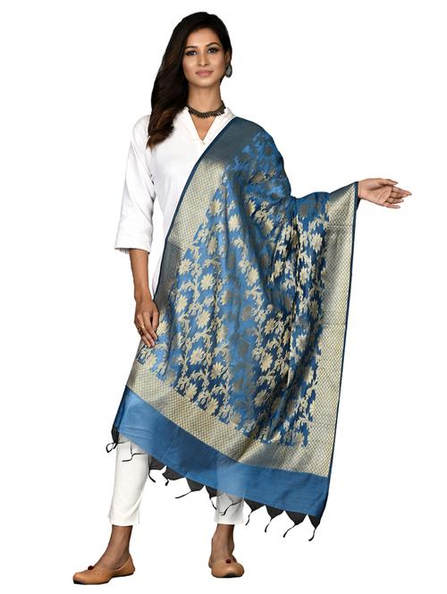 floral banarasi dupatta - 18421144 -  Standard Image - 0