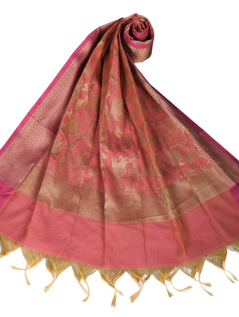 pink chanderi dupatta - 18421149 - Standard Image - 2