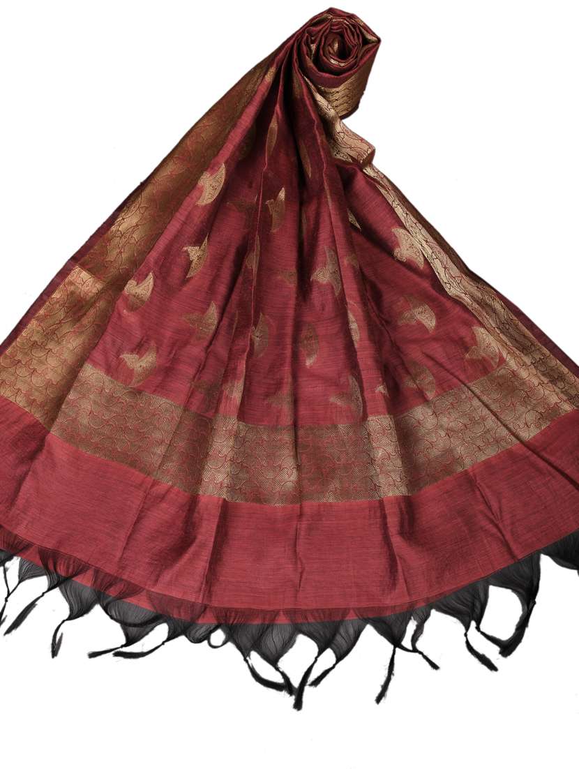 red chanderi dupatta - 18421161 - Standard Image - 2