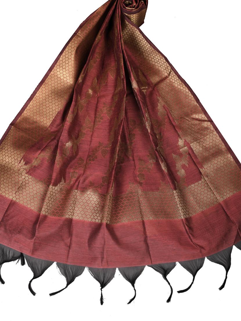 red chanderi dupatta - 18421165 - Standard Image - 2