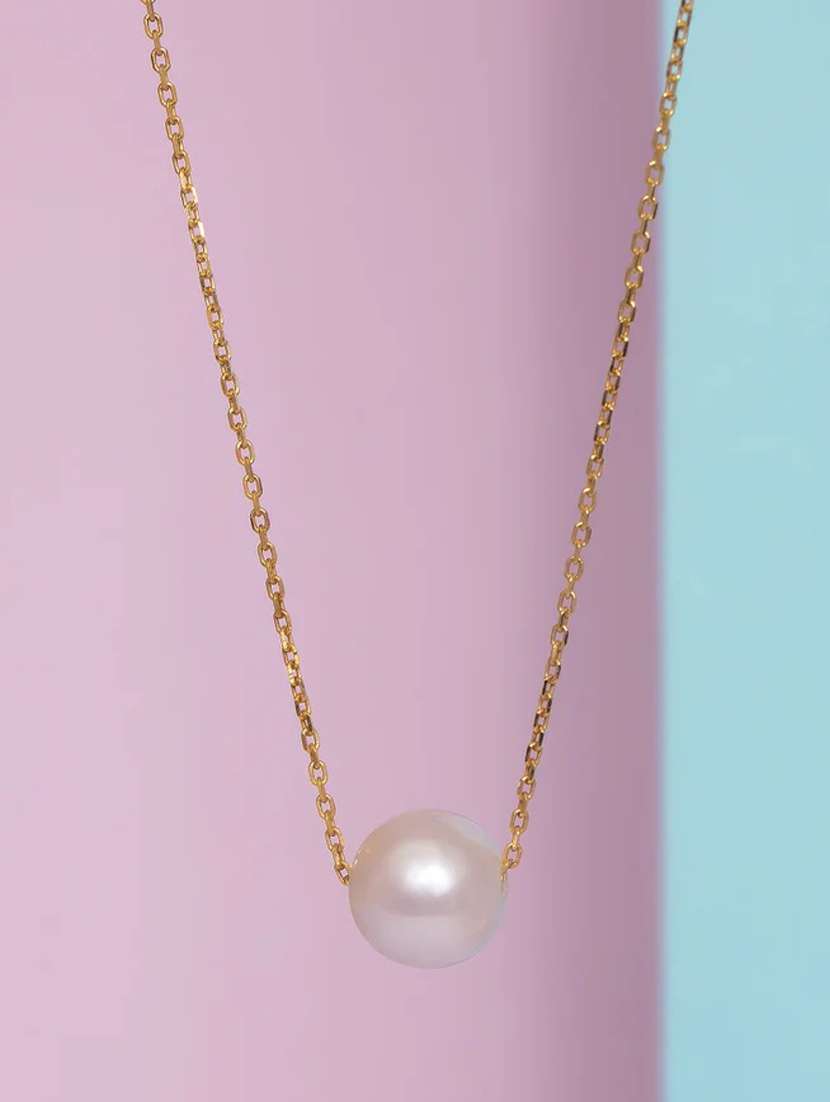 designer gold plated pearl stylish chain