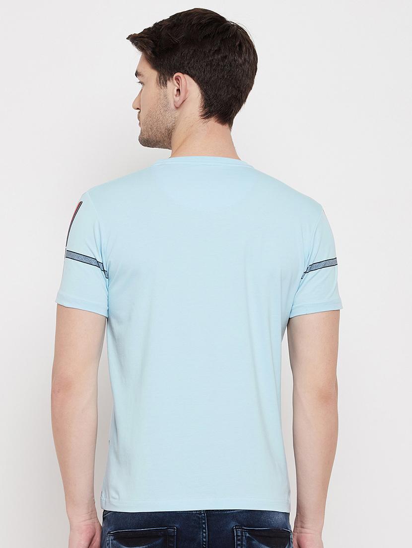 light blue front print t-shirt - 18422164 - Standard Image - 2