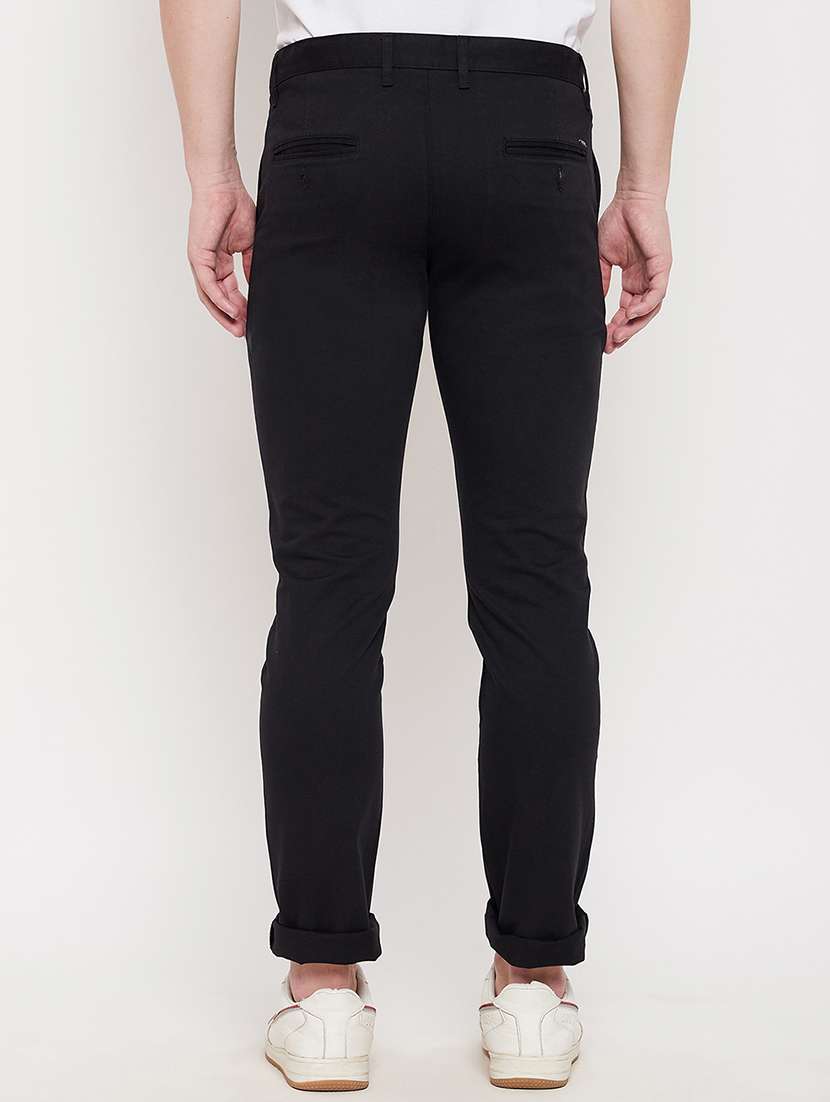 black solid casual trouser - 18422188 -  Standard Image - 2