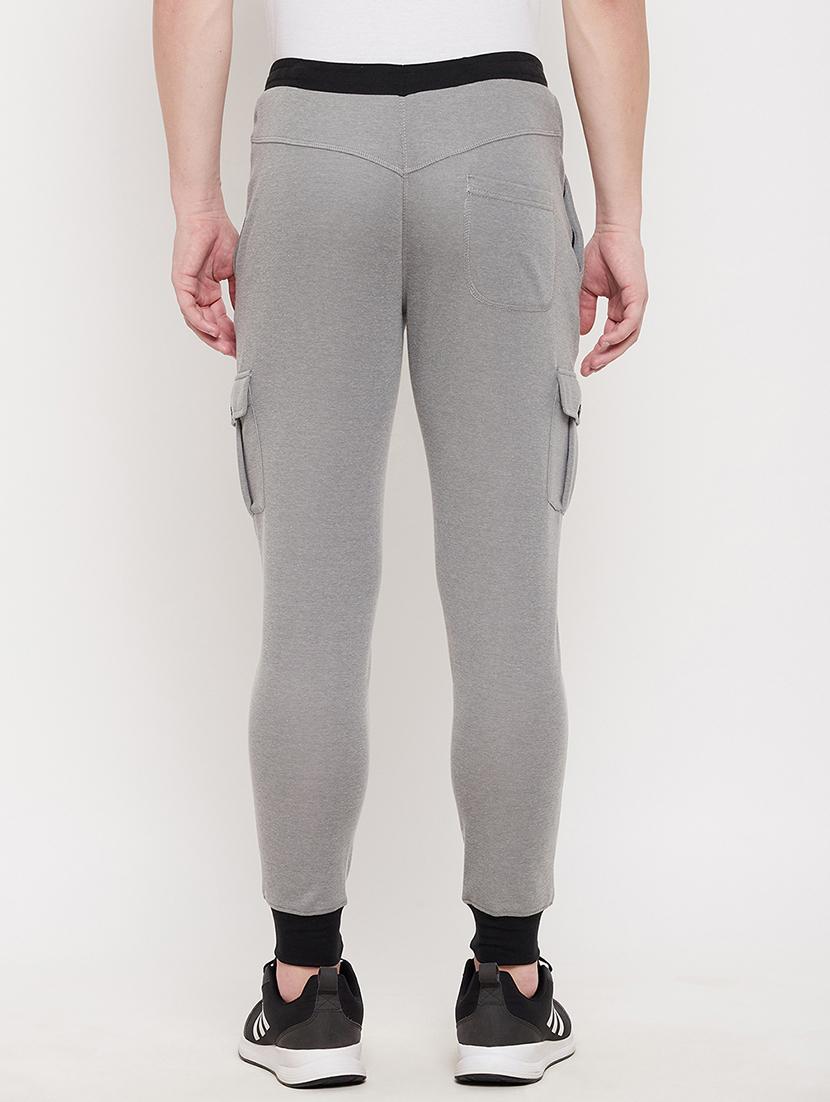 grey solid track pant - 18422199 - Standard Image - 2