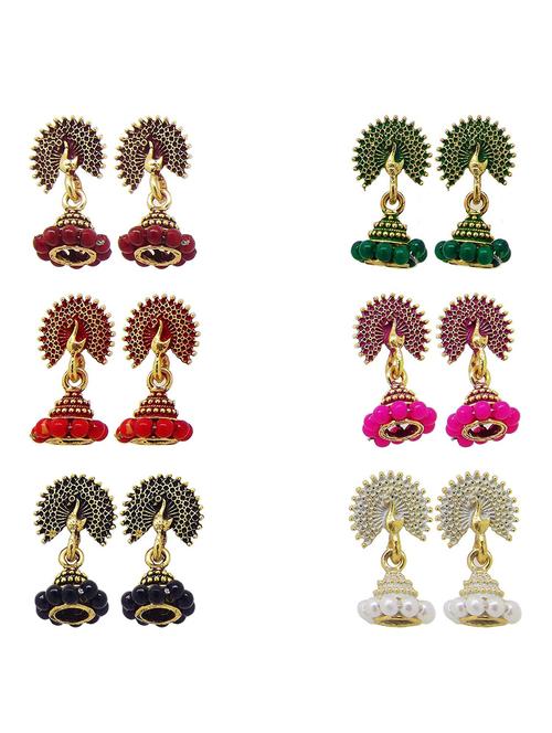 multi colored gold plated combo's. earring - 18423435 - Standard Image - 0