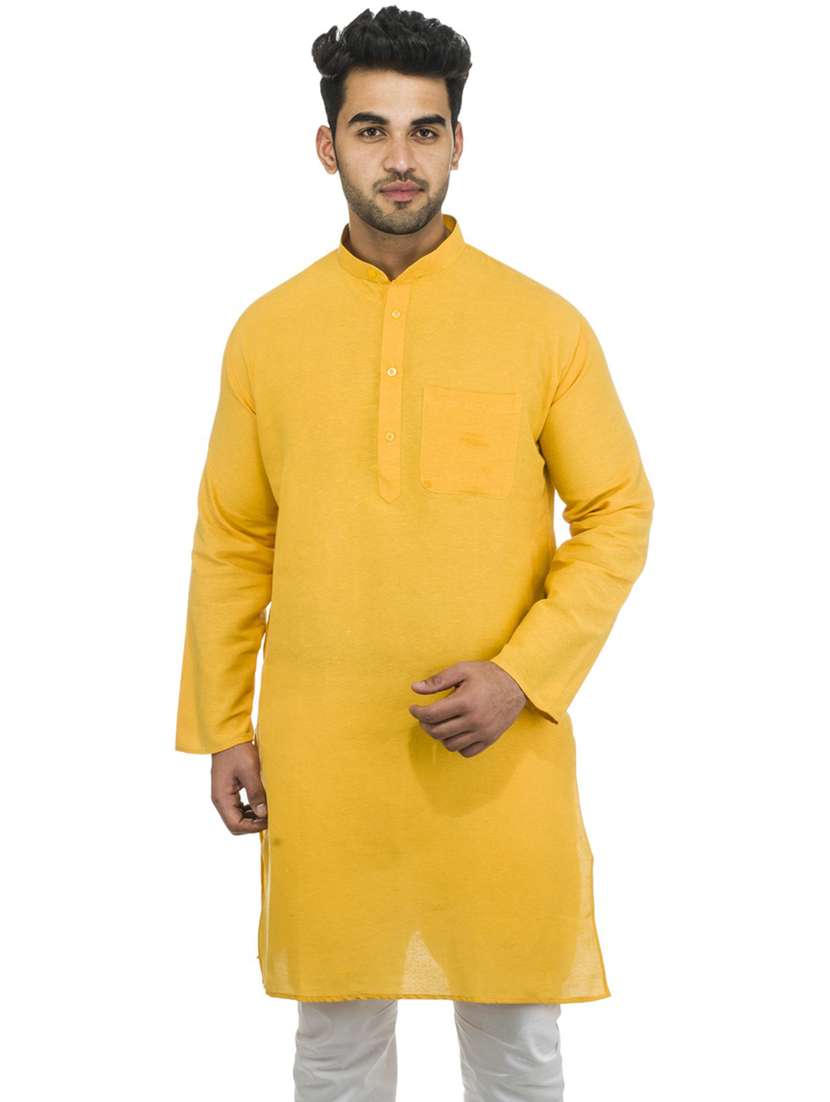 yellow solid kurta