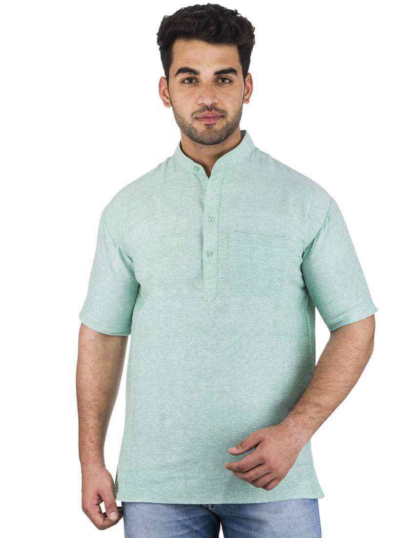 sea-green solid kurta