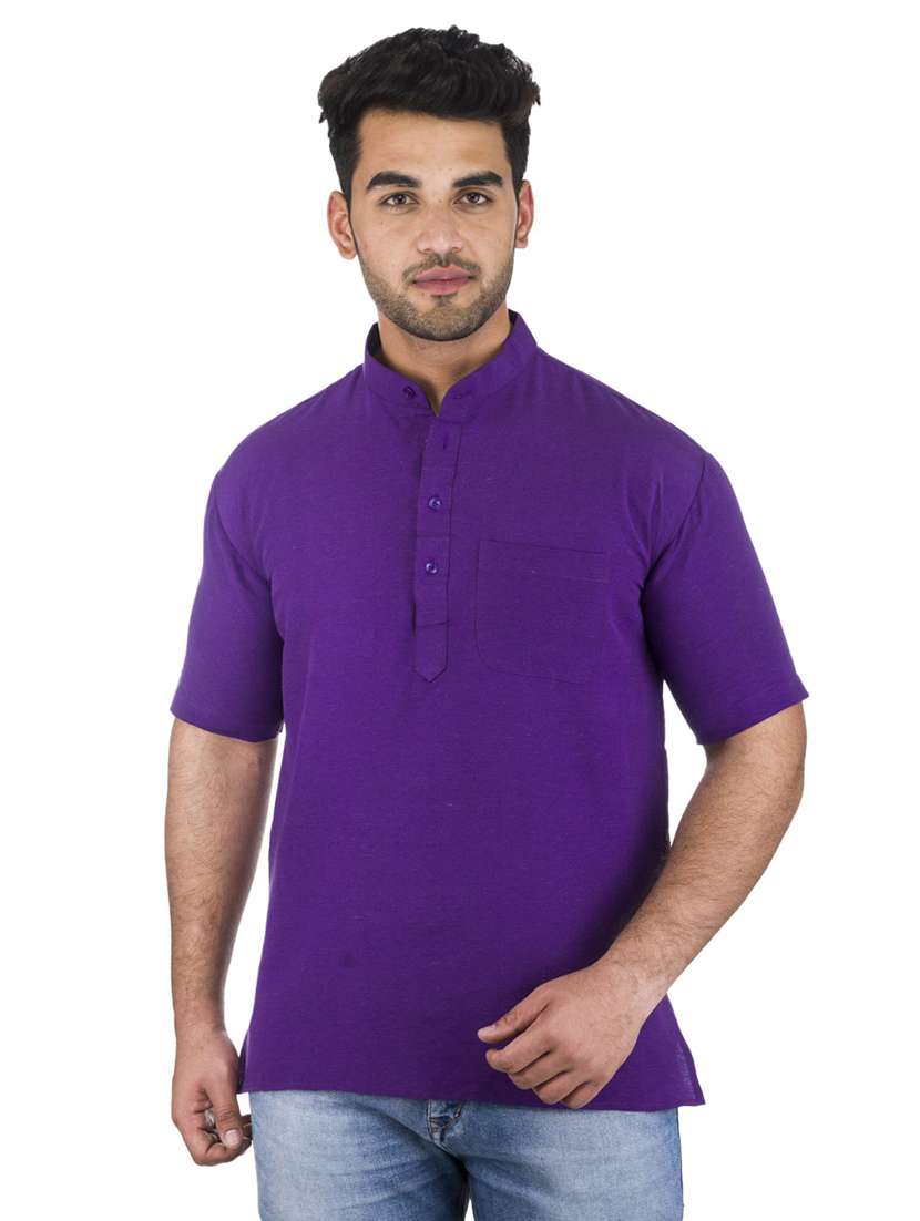 purple solid kurta