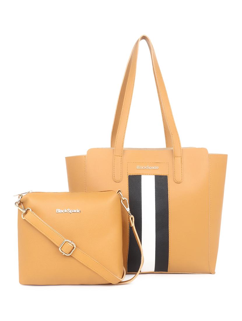 yellow striped combo tote - 18424467 - Zoom Image - 0
