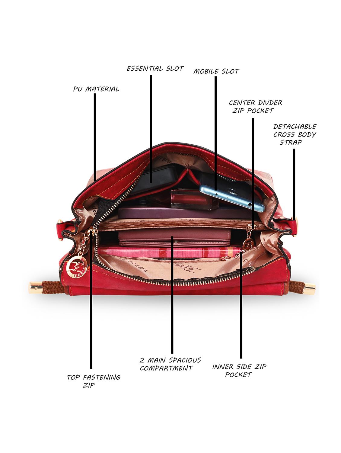 red textured regular handbag - 18424745 - Standard Image - 2