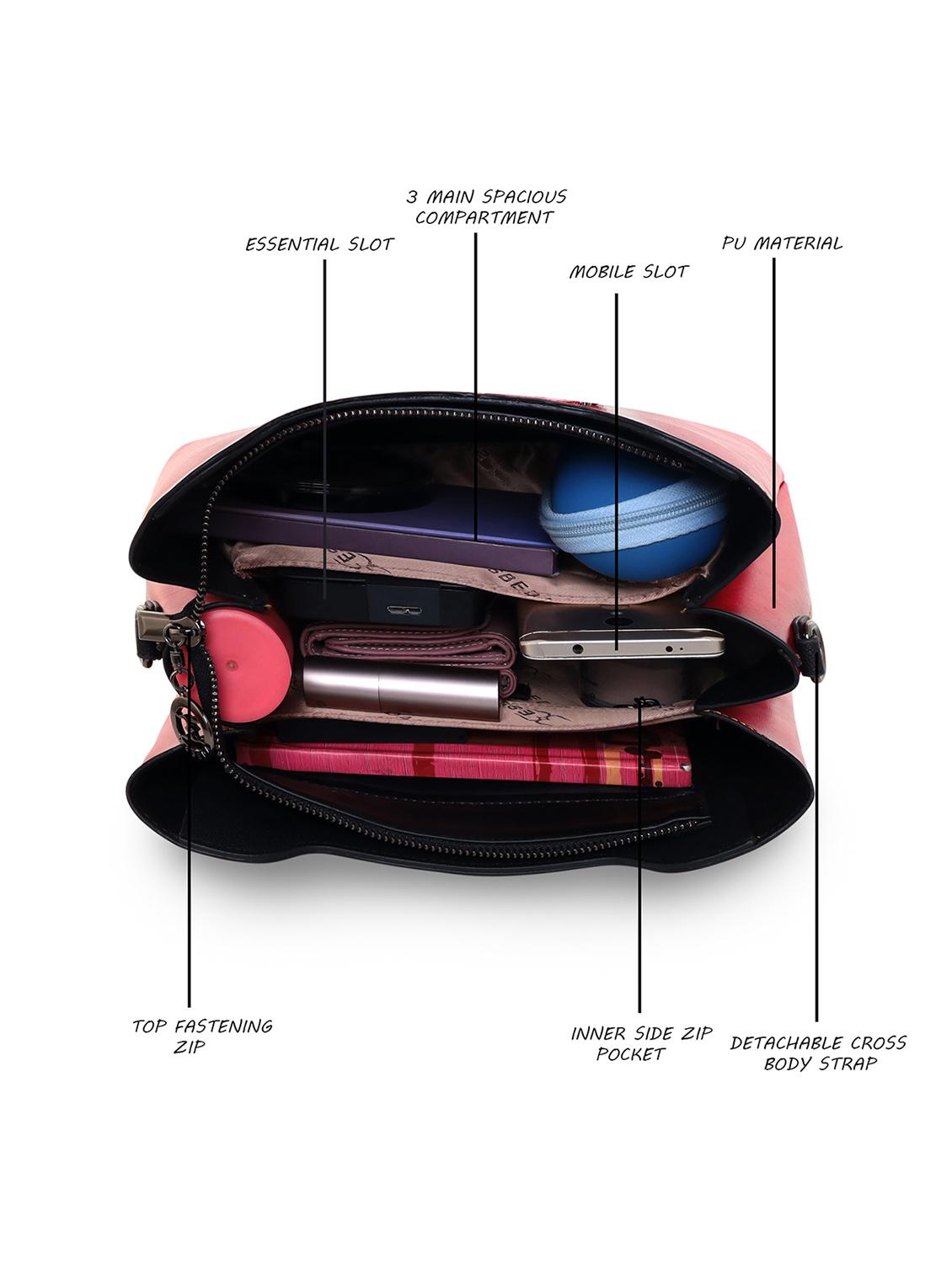 red floral regular handbag - 18424747 - Standard Image - 2