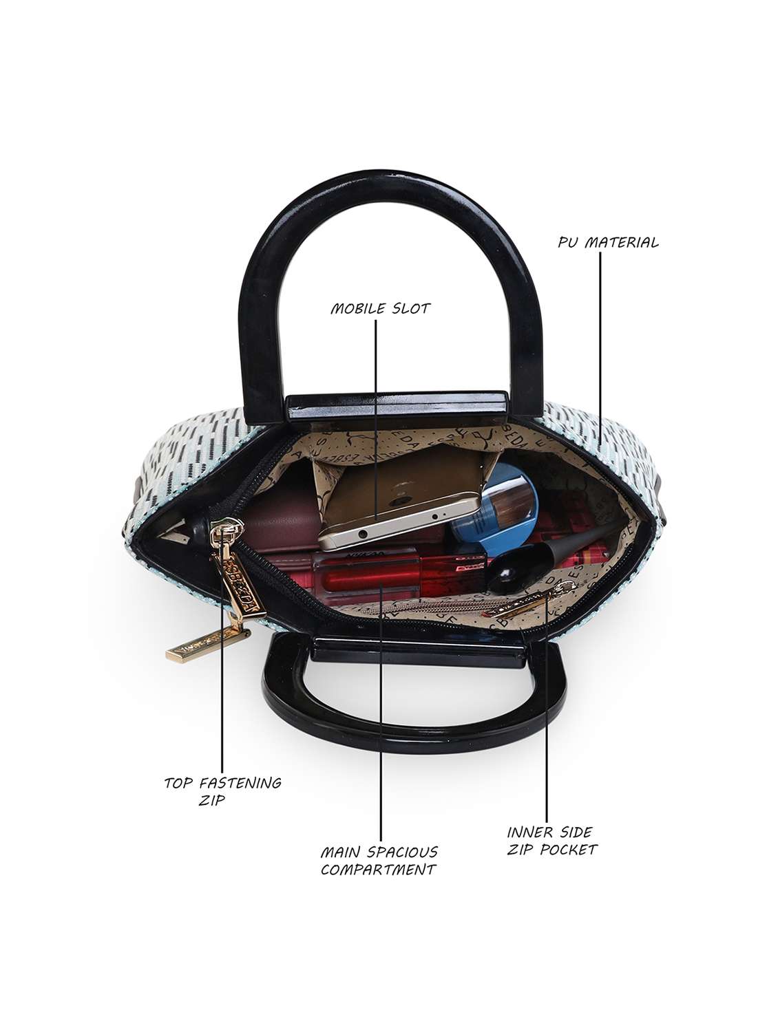 blue printed regular handbag - 18424776 -  Standard Image - 2