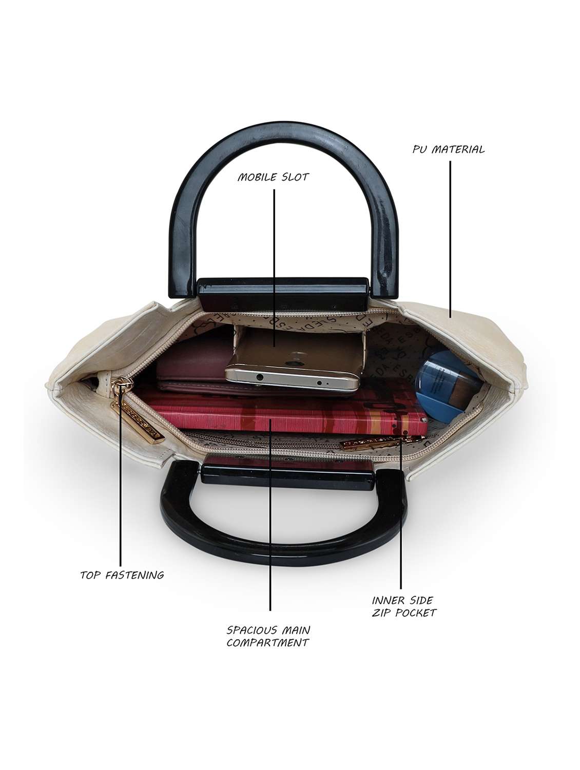 white textured regular handbag - 18424787 -  Standard Image - 2