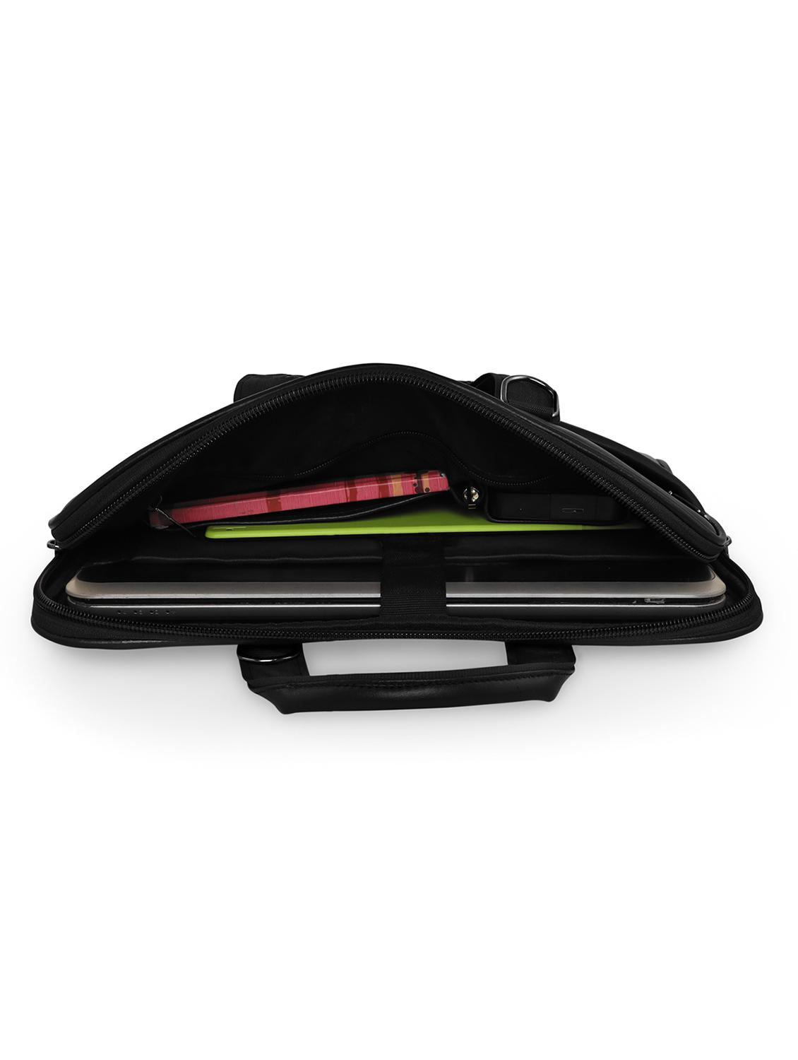 black textured regular laptop bag - 18424813 - Standard Image - 2
