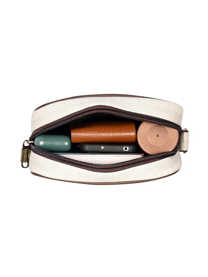 white textured regular sling bag - 18424816 - Standard Image - 2