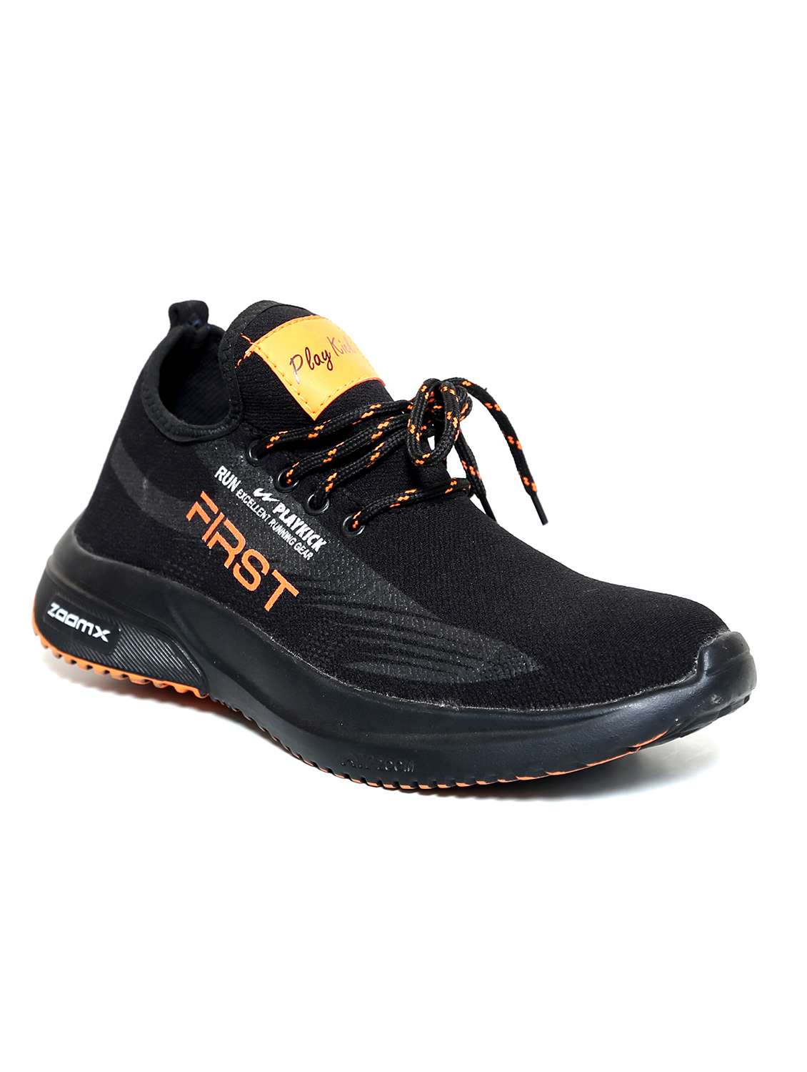 black lace up sport shoe