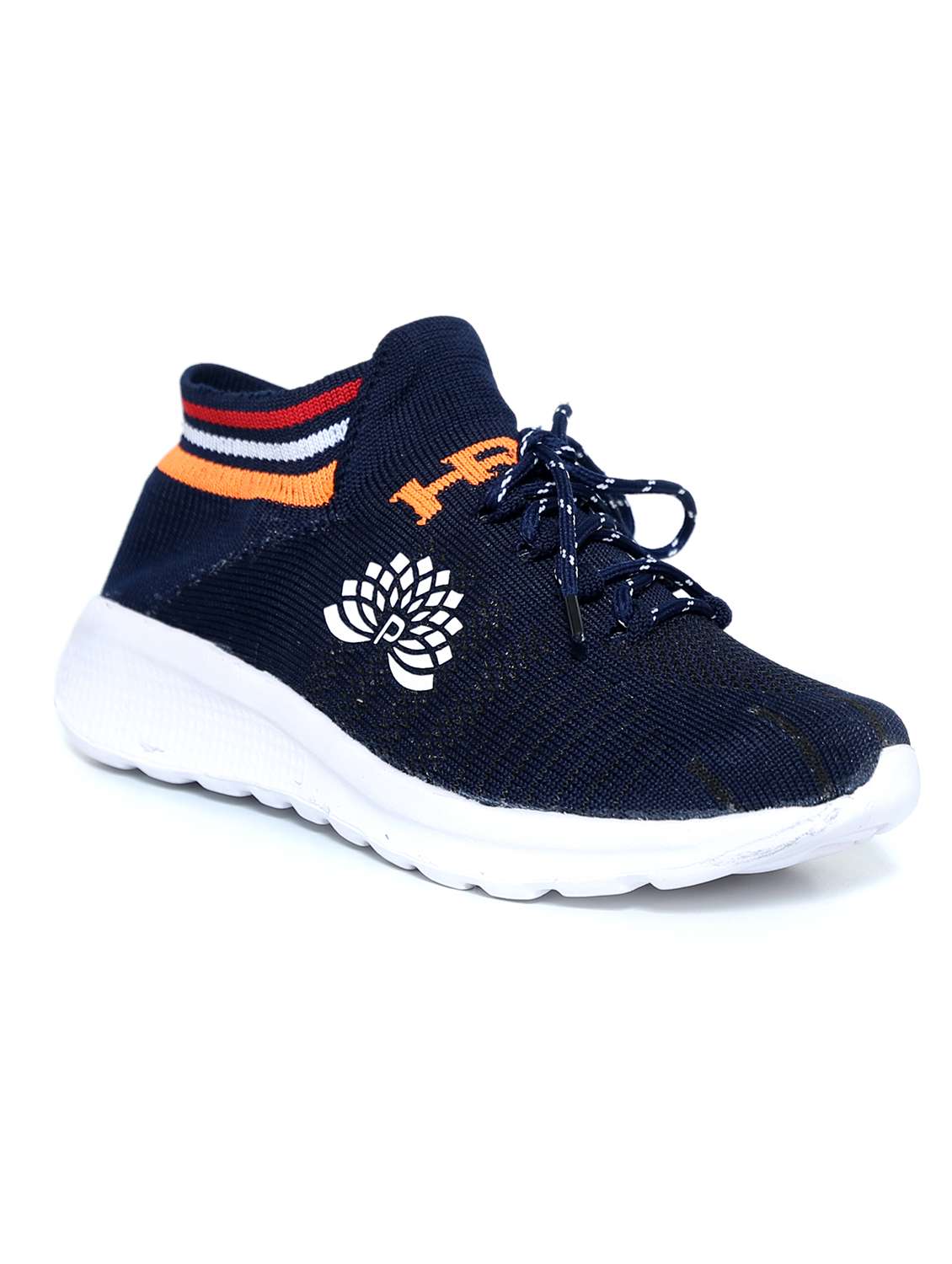 blue lace up sport shoe