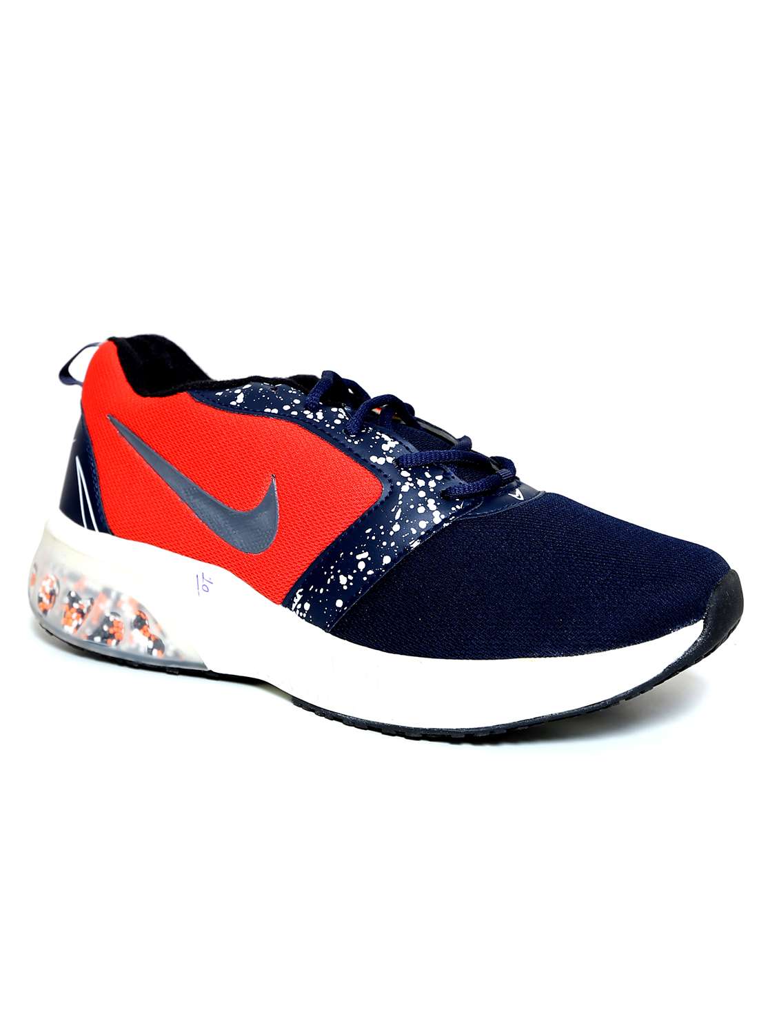 blue lace up sport shoe