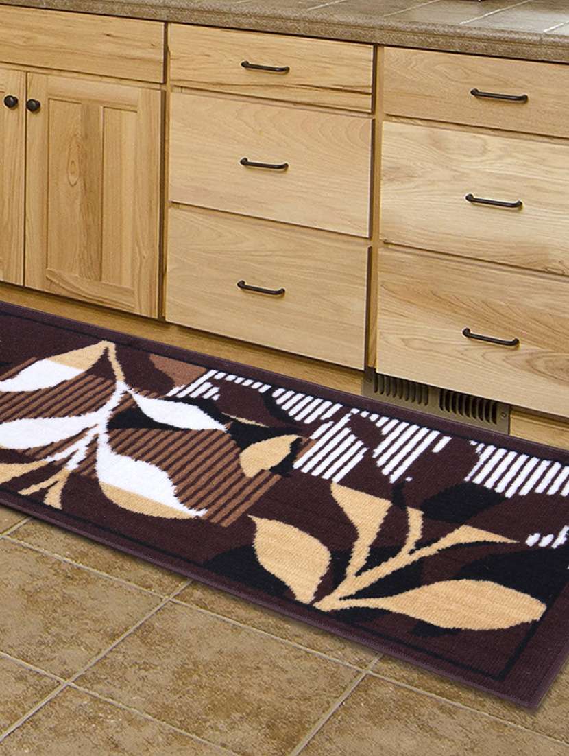 gaba rugs polypropylene decorative bedside/kitchen runner -50x150 cm, brown