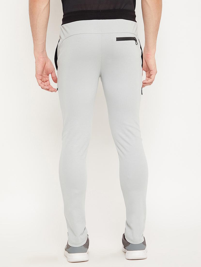grey solid full length track pant - 18425903 - Standard Image - 2