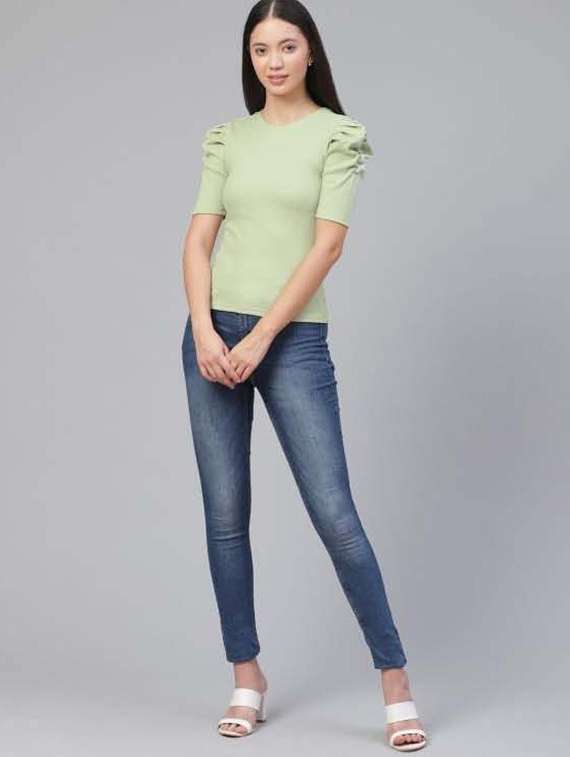women's straight crew neck top - 18426372 - Standard Image - 2