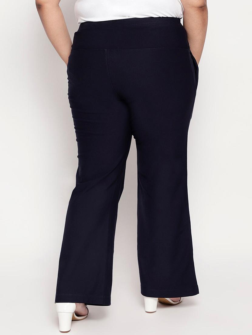 high rise solid flat front trouser - 18426855 - Standard Image - 2