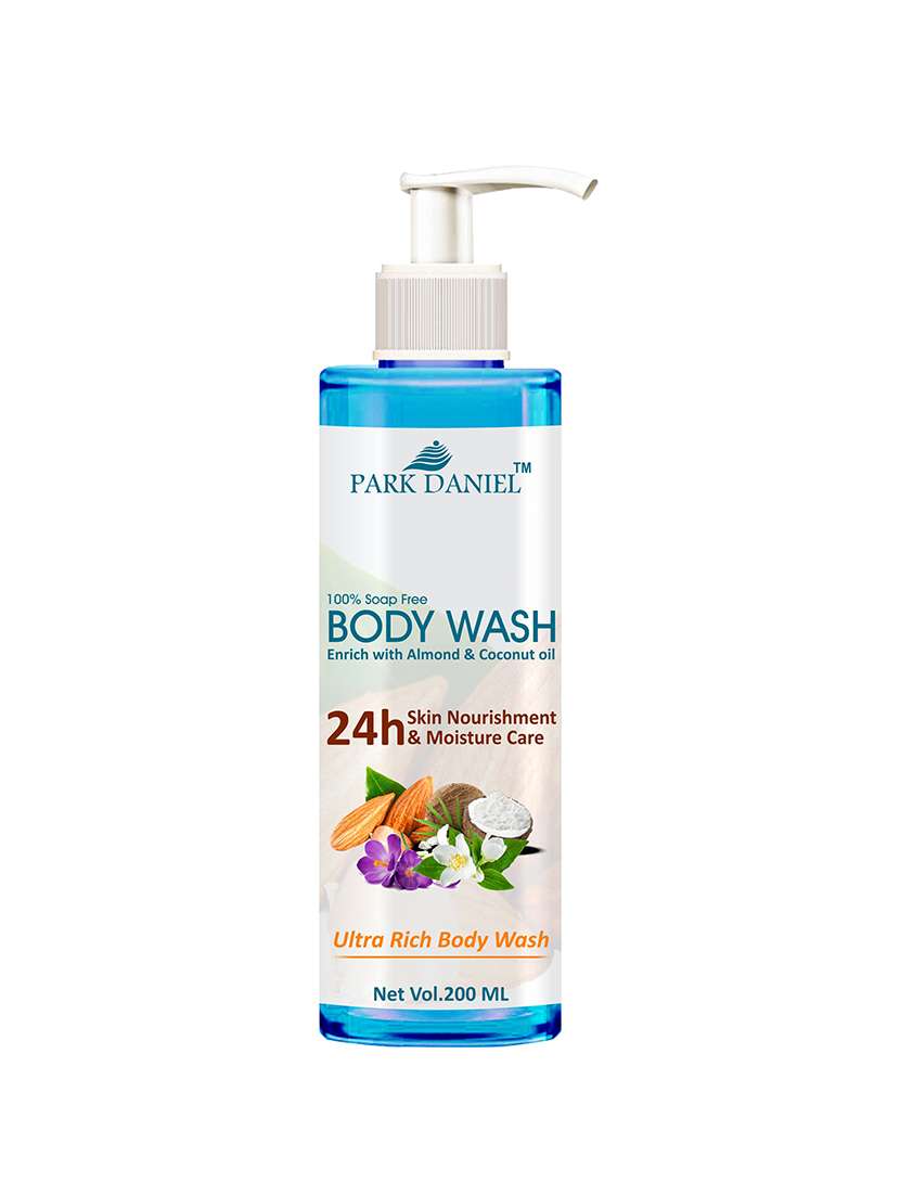 park daniel ultra rich body wash enriched with almond and coconut oil - for skin nourishment and moisture care (200 ml)