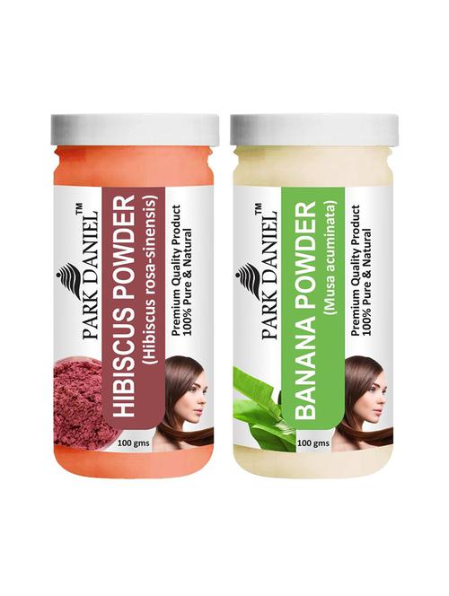 park daniel 100% pure & natural hibiscus powder & banana powder combo pack of 2 jars of 100 gms(200 gms) - 18427565 - Standard Image - 0