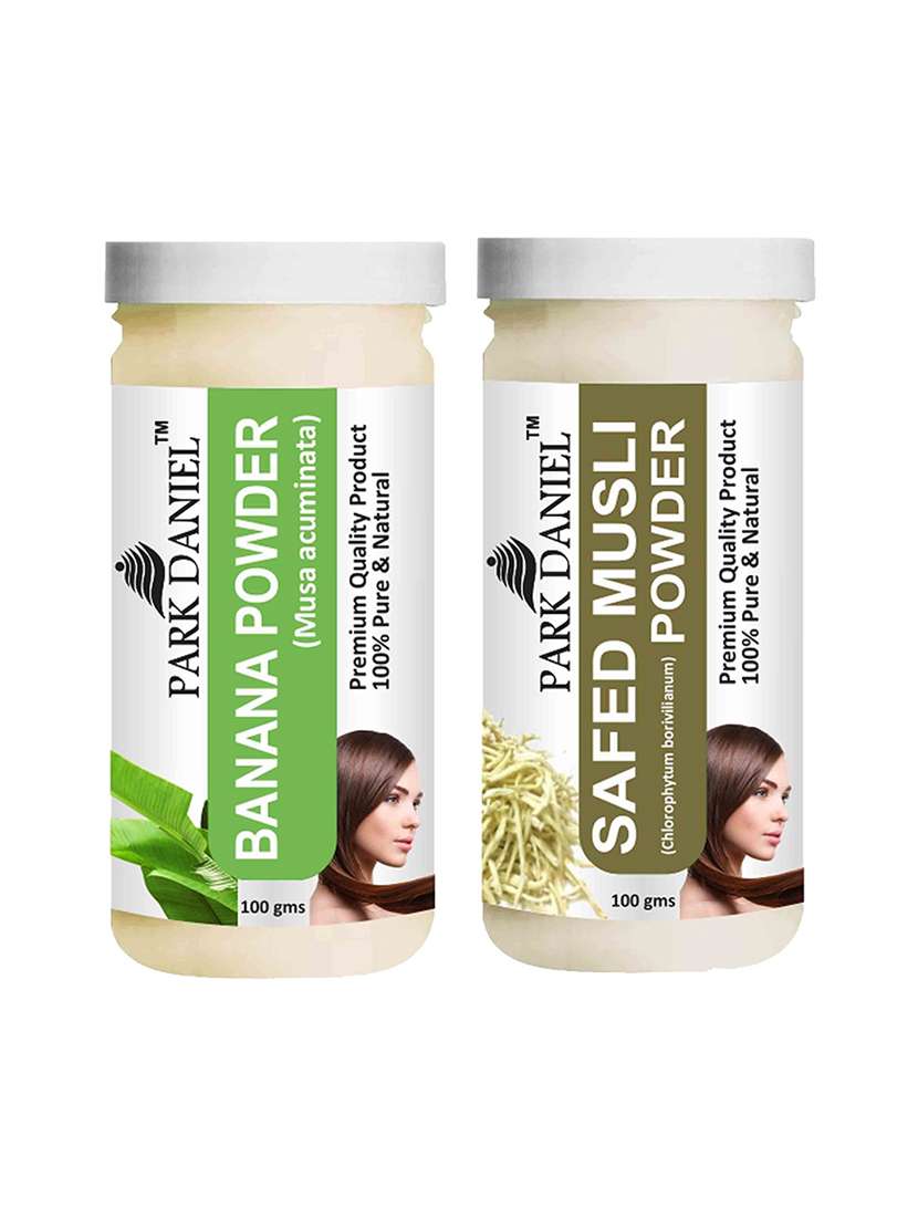 park daniel 100% pure & natural banana powder & safed musli powder combo pack of 2 jars of 100 gms(200 gms)