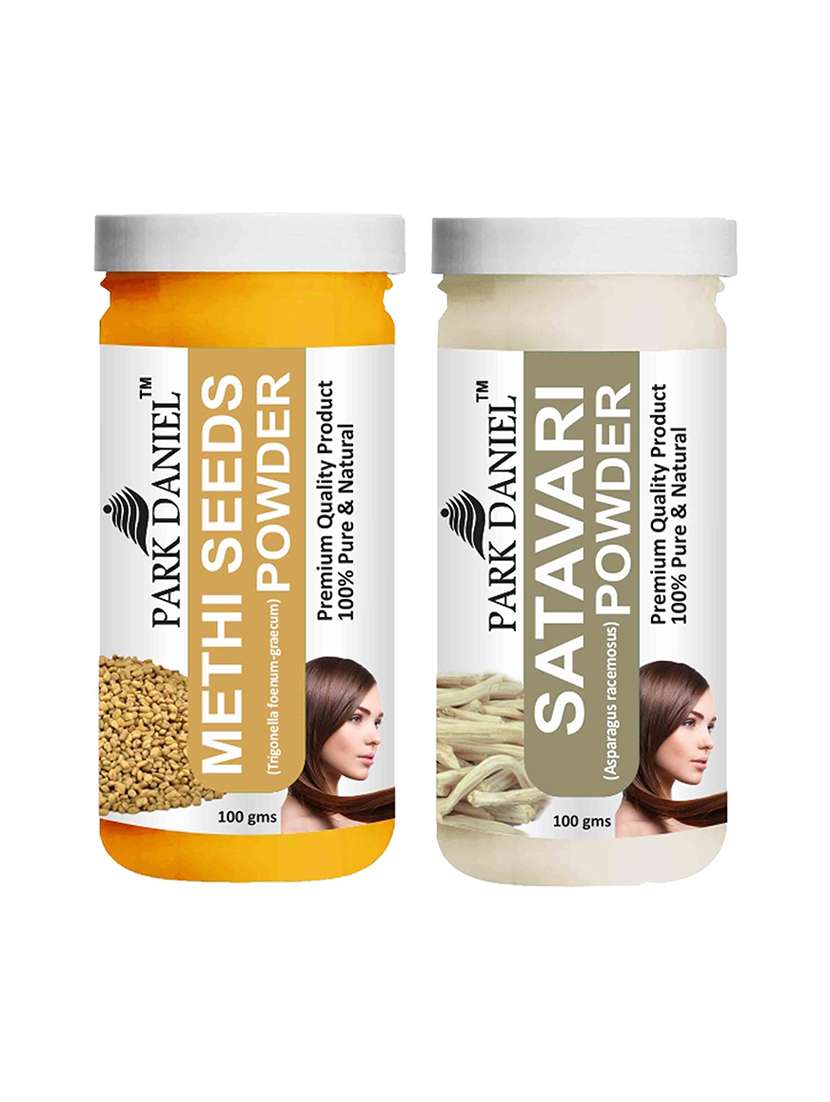park daniel 100% pure & natural methi powder & satavari powder combo pack of 2 jars of 100 gms(200 gms)