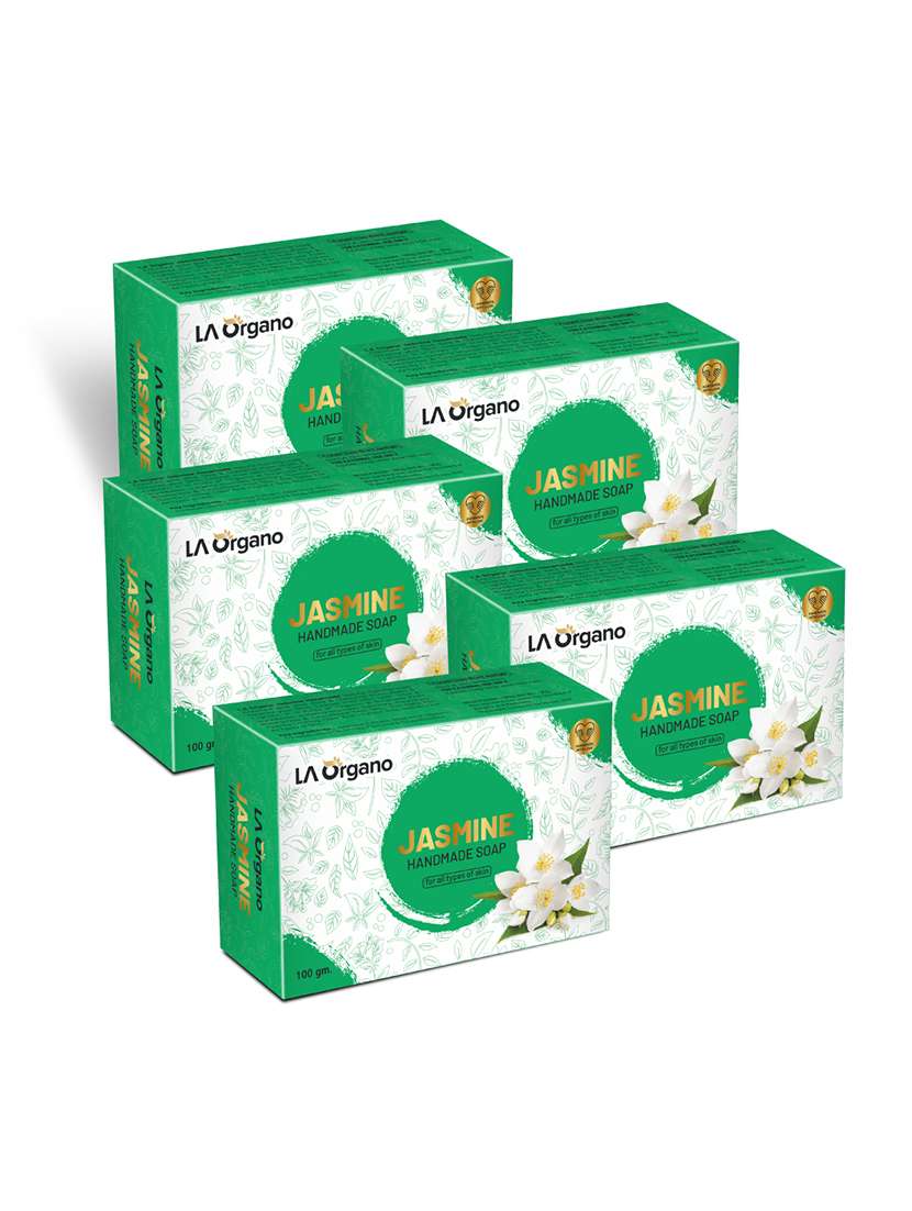 la organo jasmine handmade natural bath bar soap (pack of 5)