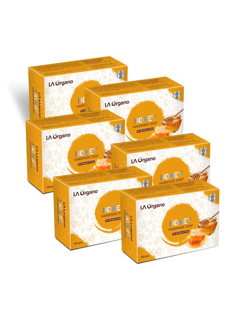 la organo honey handmade natural bath soap (pack of 6)