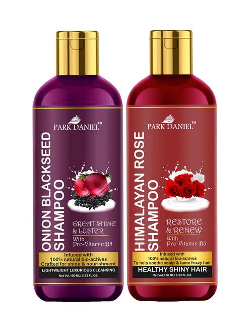Park Daniel Premium Pure And Natural Onion Blackseed Shampoo & Himalaya Rose Shampoo Combo Pack Of 2 Bottle Of 100 Ml(200 Ml)