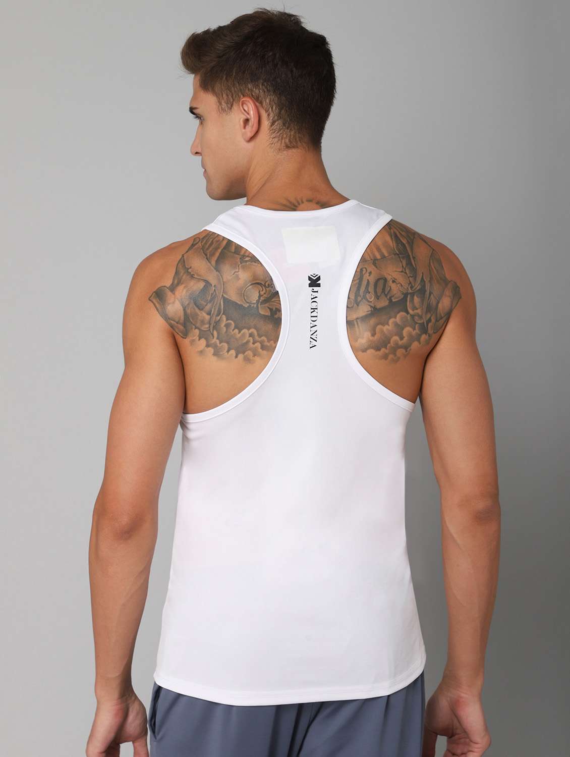white chest-printed vest - 18429578 - Standard Image - 2