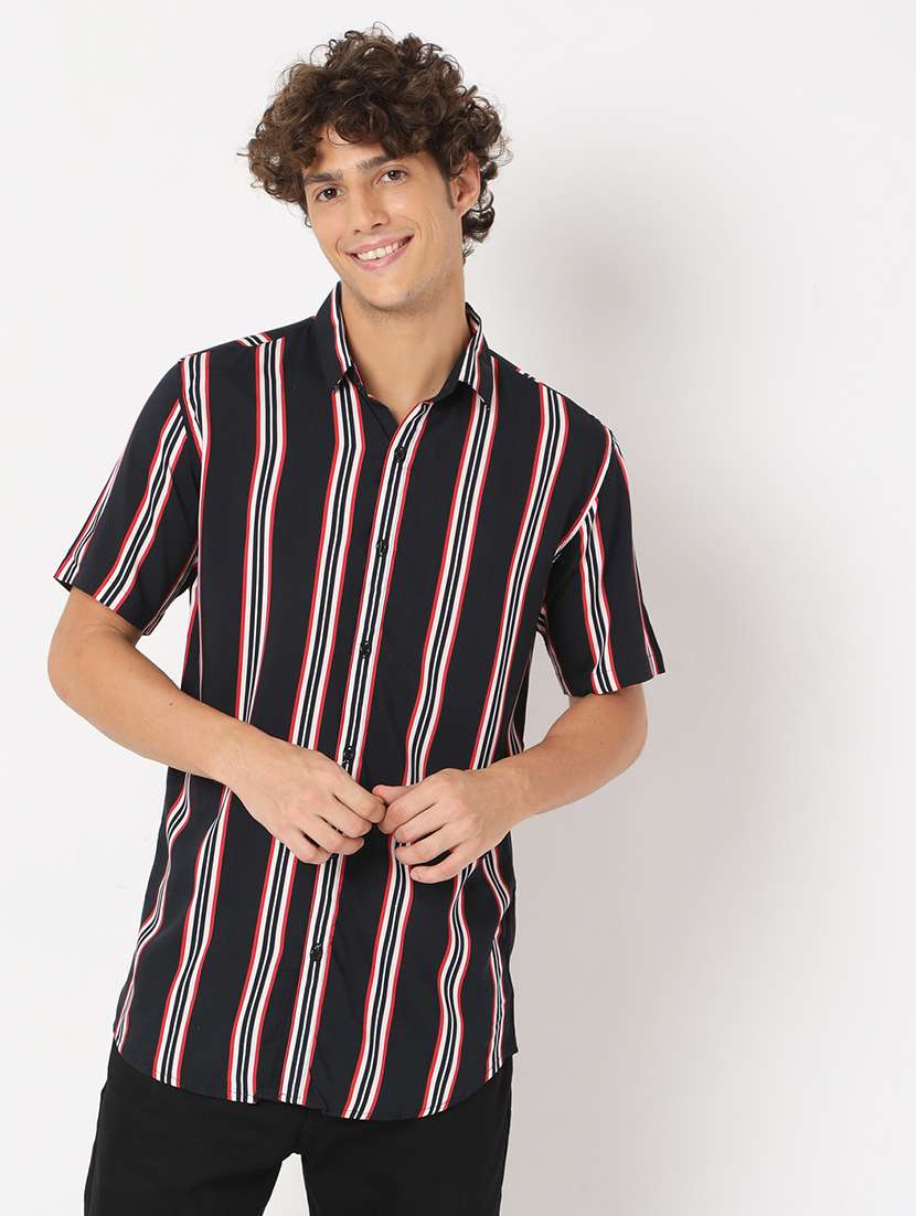 black striped casual shirt
