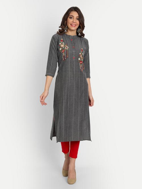 women's straight kurta - 18429793 - Standard Image - 0