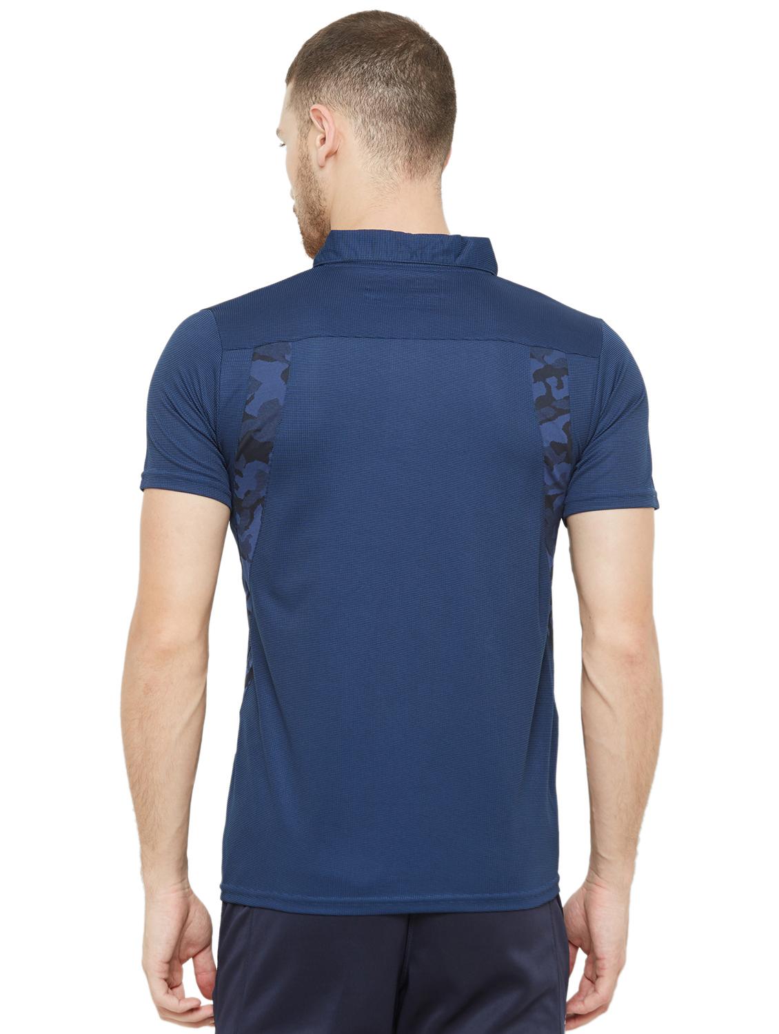 navy blue solid polo t-shirt - 18430038 - Standard Image - 2