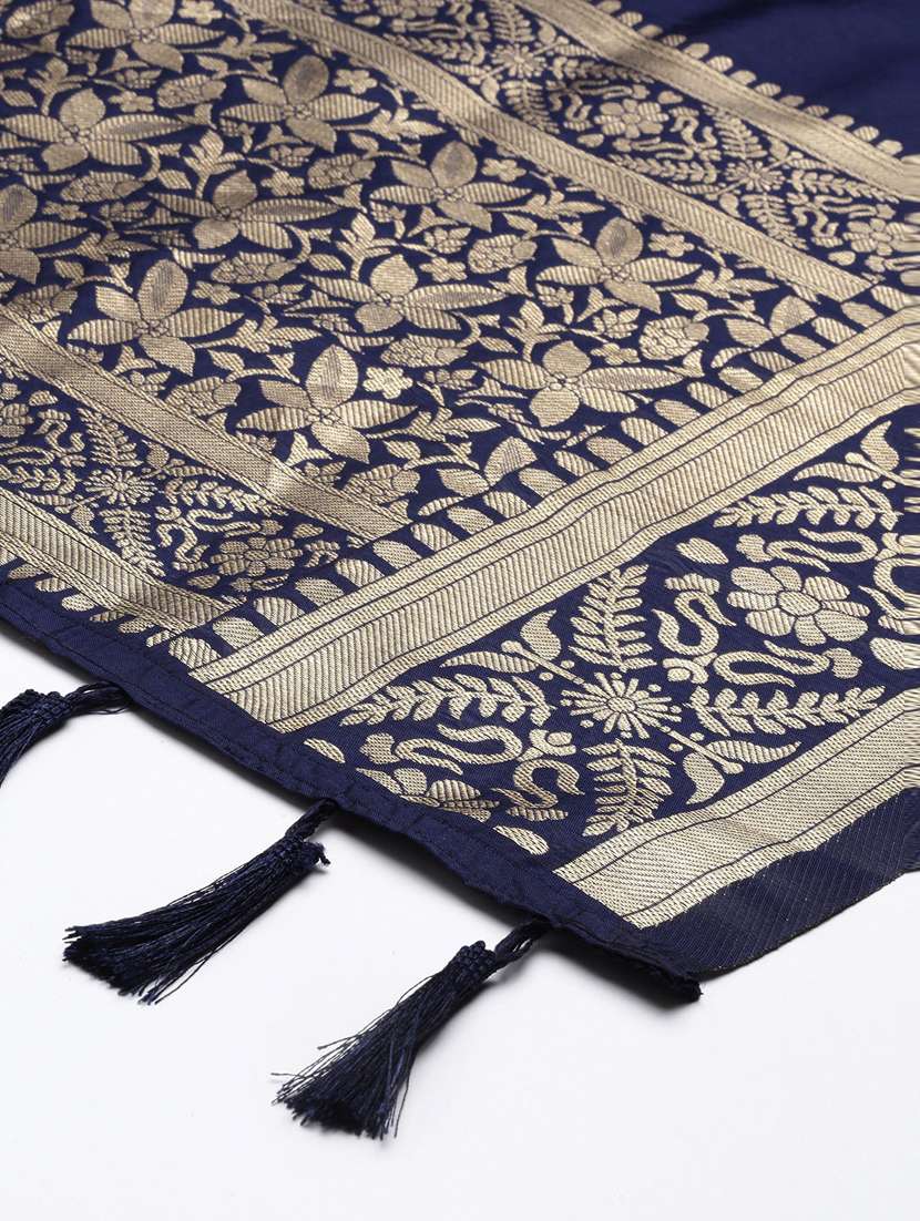navy art silk dupatta - 18430476 -  Standard Image - 2
