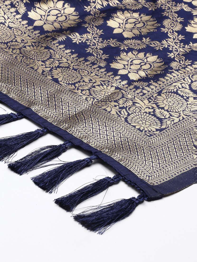 navy art silk dupatta - 18430507 - Standard Image - 2
