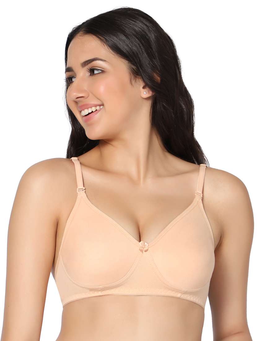 beige solid t-shirt bra