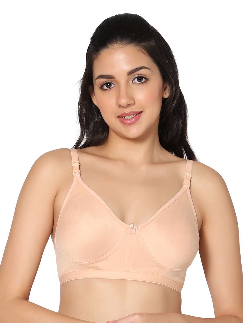 beige solid t-shirt bra