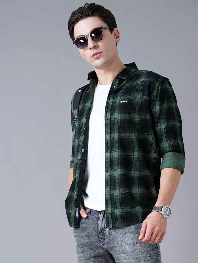 green checkered casual shirt - 18430869 - Standard Image - 2