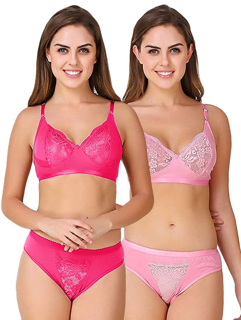 pack of 2 lace bra and panty set