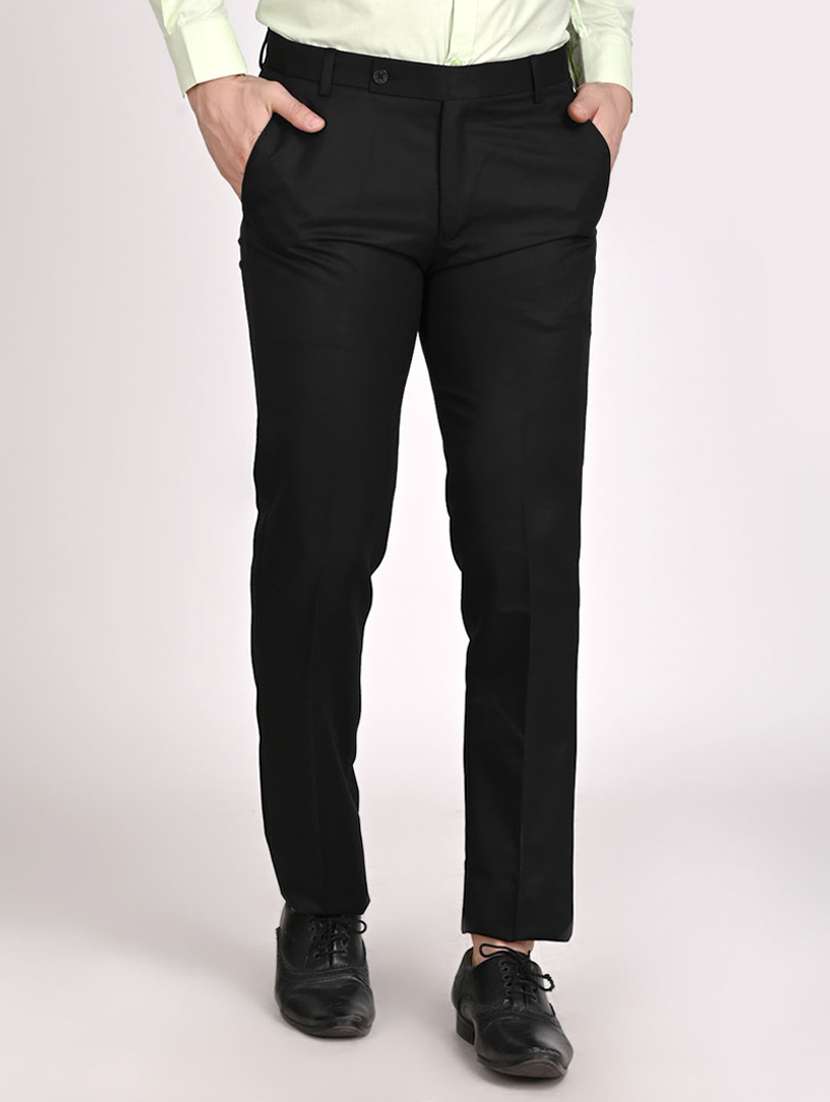 black solid formal trouser
