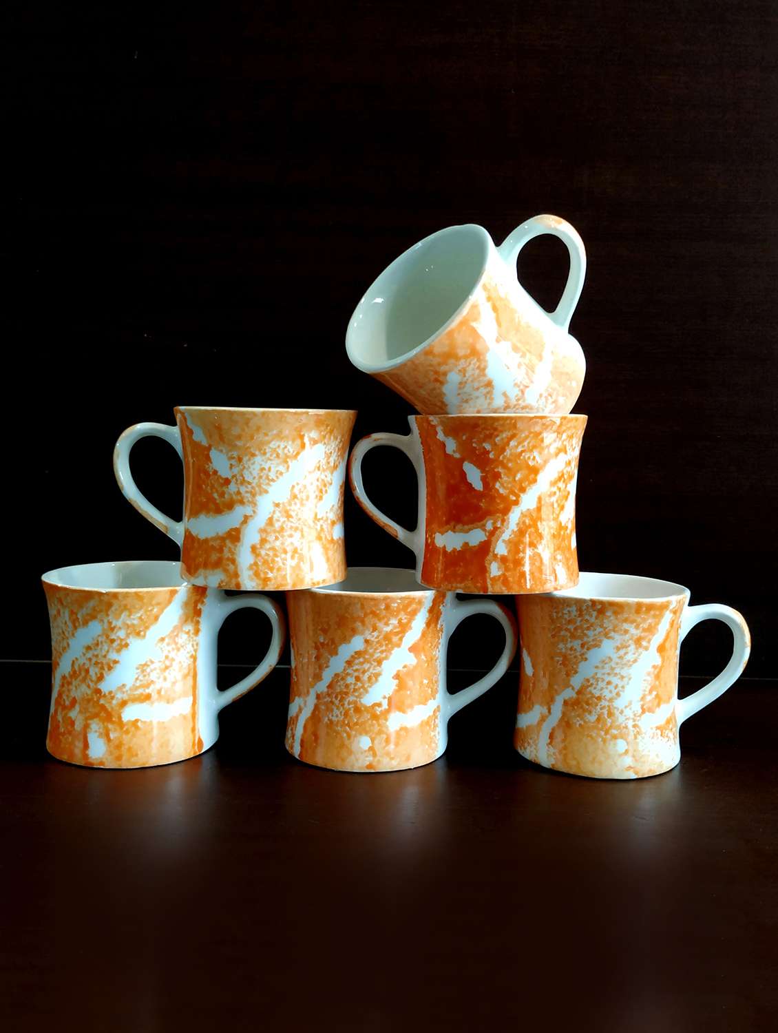 vibrant set of 6 cups | cup set | tea cups | set of 6 cups | ceramic