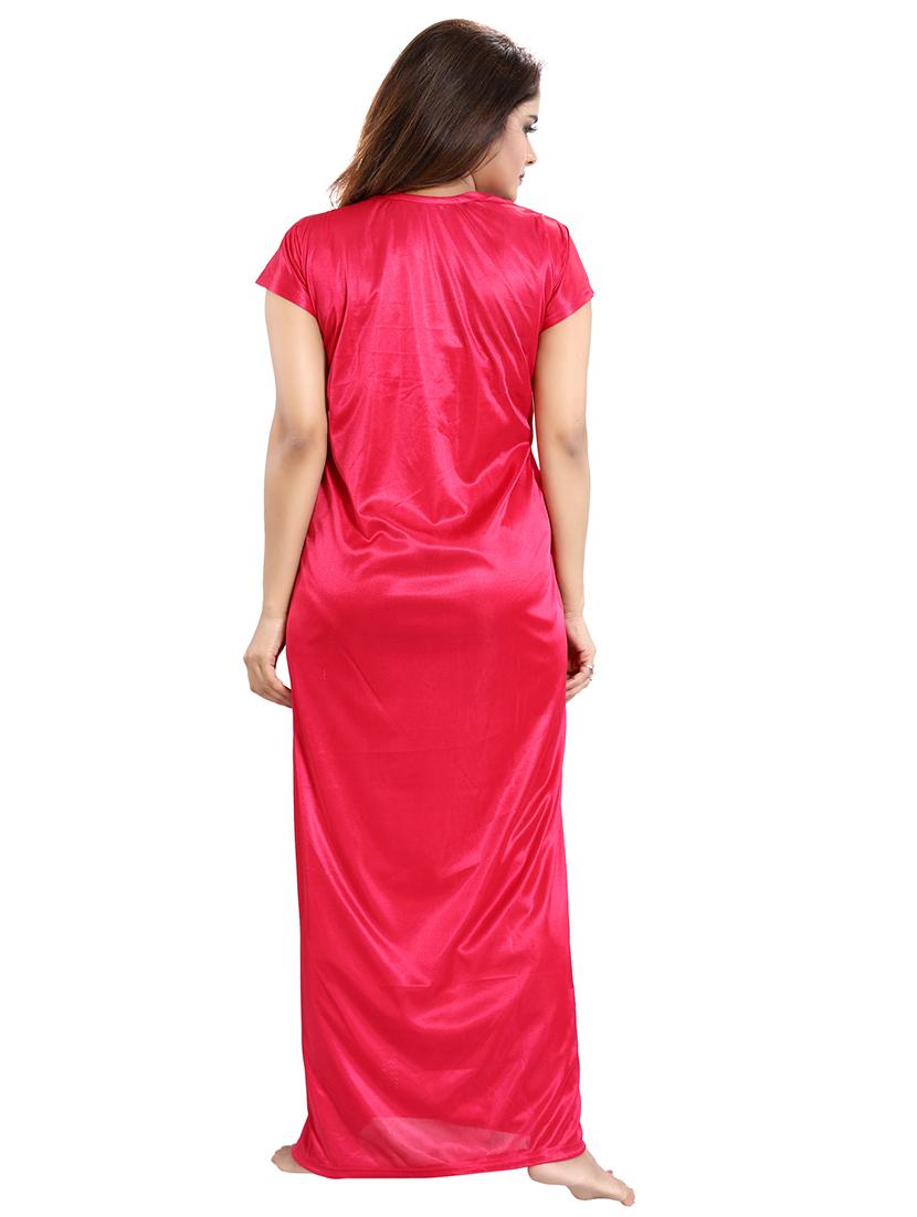 solid three piece night wear set - 18431370 - Standard Image - 2