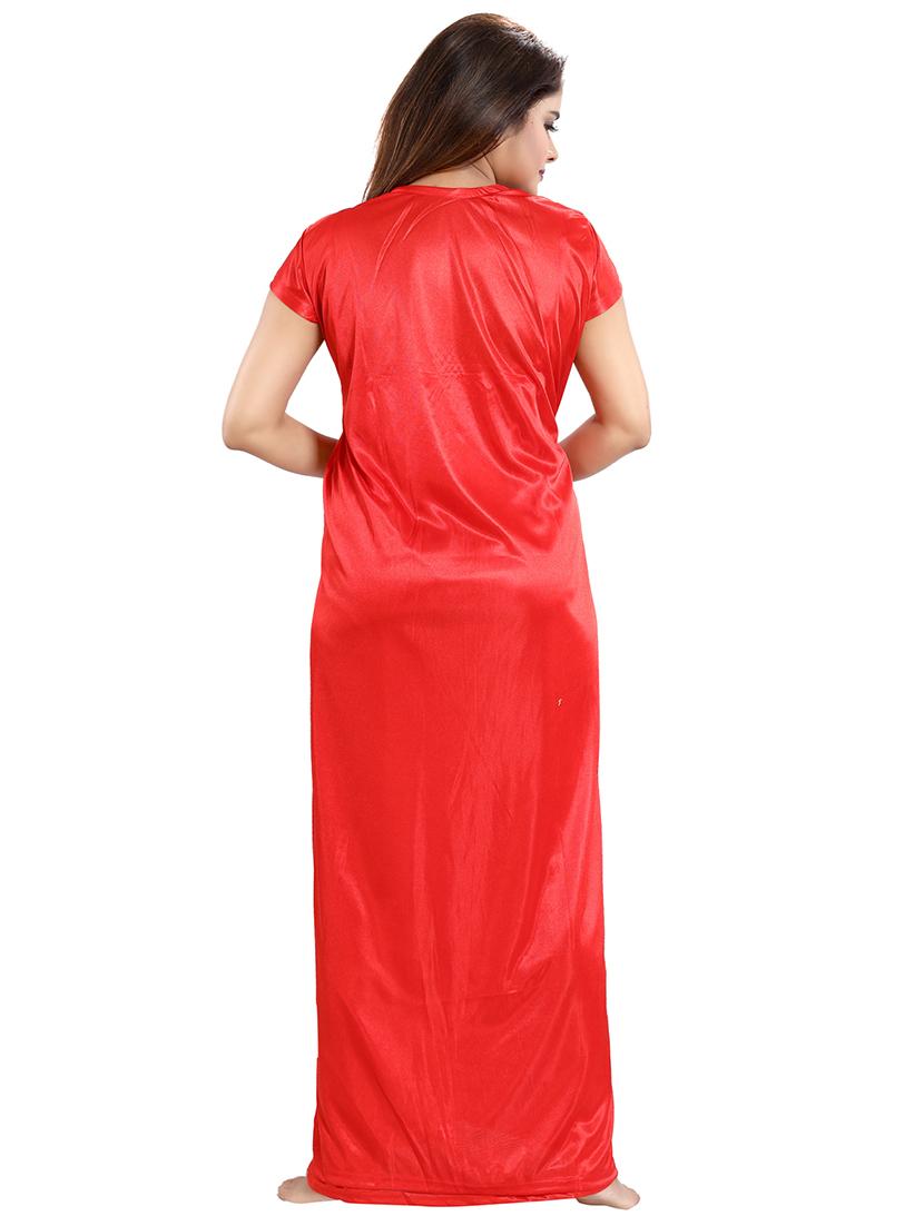 solid three piece night wear set - 18431375 - Standard Image - 2
