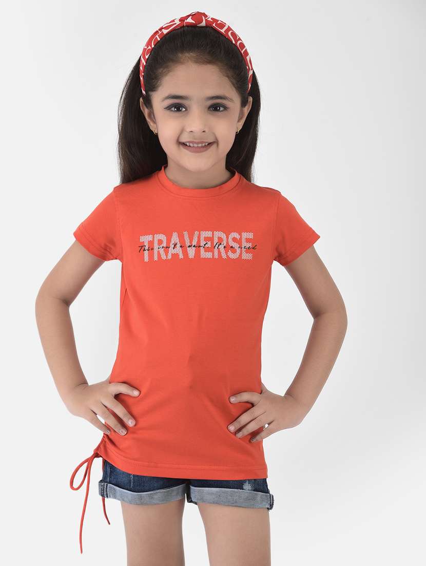 orange typography  regular tee