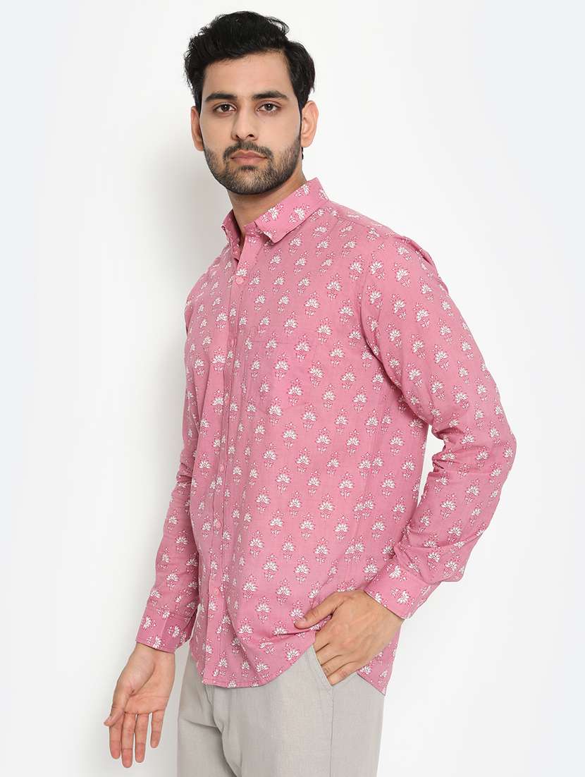 pink printed casual shirt